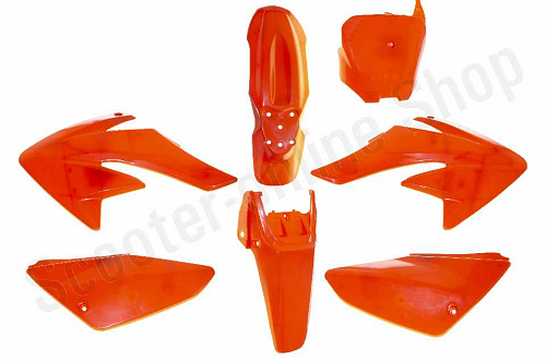 Пластик питбайк CRF70 оранжевый комплект фото фотография изображение картинка