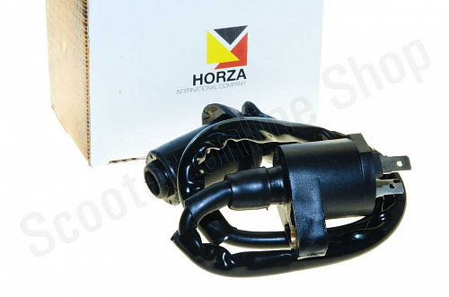 Катушка зажигания   4T GY6 50-150, Honda DIO   (+колпак свечи)  "HORZA" фото фотография изображение картинка
