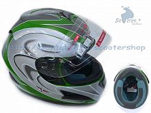 Шлем (интеграл) Can V100 зеленый / серебр. L