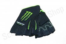 Перчатки Monster без пальцев  зеленые XL 