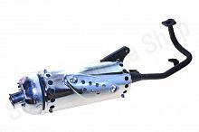 Глушитель   4T GY6 50   WIND   (круглый, хром)   "KOMATCU"