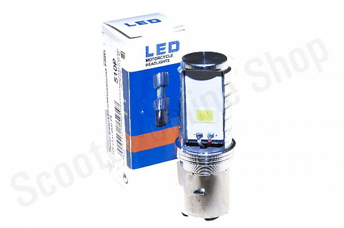 Лампа фары LED (светодиодная 8-80V) 12V (3 усика) F6 фото фотография изображение картинка