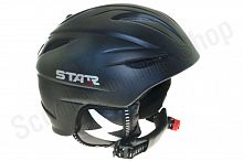 Шлем горнолыжный STAR S3-12 вентиляция и съемная защита черный матовый 58(М)