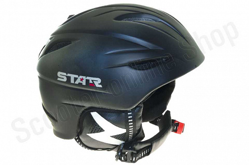 Шлем открытый Шлем горнолыжный STAR S3-12 вентиляция и съемная защита черный матовый 58(М) фото фотография 