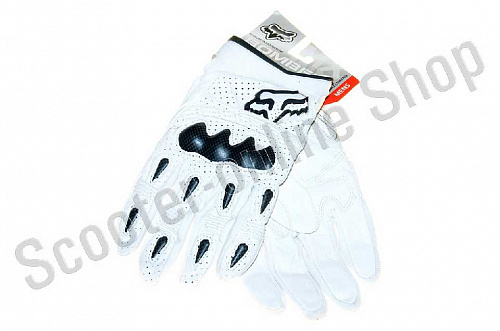 Мотоперчатки перчатки мото Мотоперчатки FOX Carbon fiber mod:2 белые XL фото фотография 