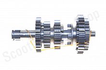Вал КПП вторичный в сборе 164FML, 166FMM (CG, CB200-250) Racer RC250CS Skyway L-152мм