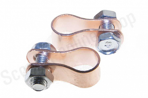 Клемма аккумуляторная мото (медь) (под конус) "JING" фото фотография изображение картинка Клемма аккумуляторная мото (медь) (под конус) "JING" фото фотография изображение картинка