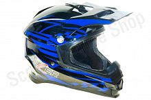 Шлем кроссовый HIZER B6196 M(58)  #2 black/blue