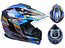 Шлем (кроссовый)  HD210  Speed синий глянцевый   M