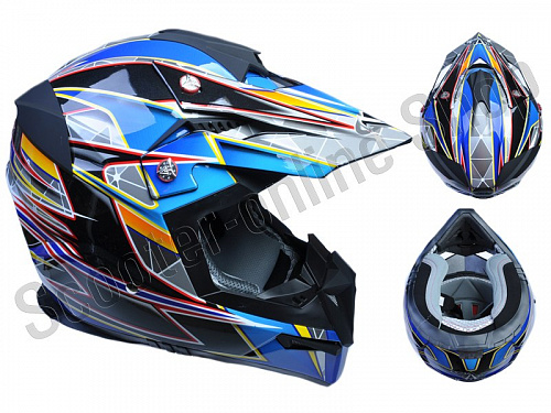 Шлем (кроссовый)  HD210  Speed синий глянцевый   M фото фотография изображение картинка