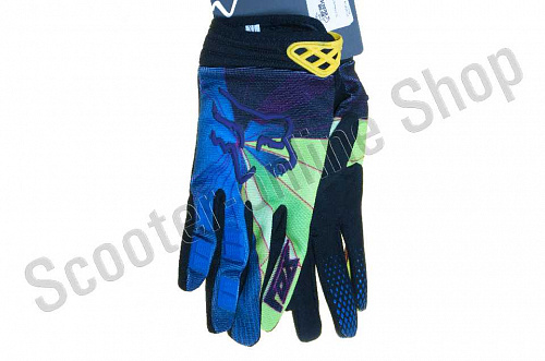 Мотоперчатки перчатки мото Перчатки FOX DIRTPAW сине-зеленые L фото фотография 