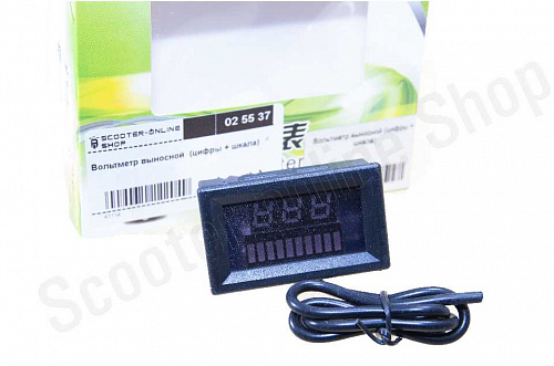 Вольтметр выносной  (цифры + шкала) фото фотография изображение картинка