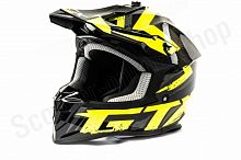 Шлем мото кроссовый GTX 633 (XL) #8 BLACK/FLUO YELLOW GREY