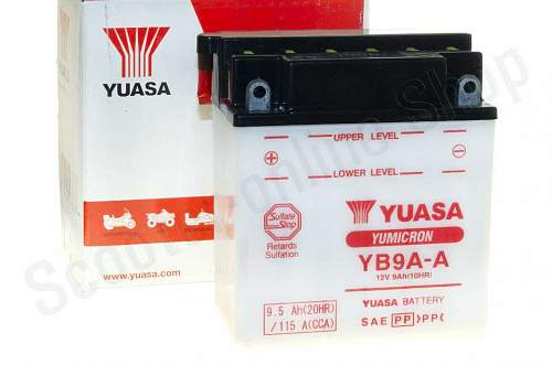Аккумулятор Yuasa YB9A-A 12В 9Ач 115CCA 135x75x155 мм Прямая (+-) фото фотография изображение картинка