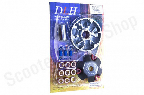 Вариатор в сборе (тюнинг)   Honda DIO AF18   (ролики латунь 9шт, палец, пр. сцепления)   "DLH" фото фотография изображение картинка