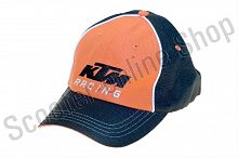 Кепка бейсболка Бейсболка   "KTM RACING"   (черно-оранжевая, 100% хлопок)