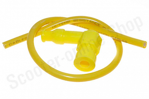 Провод высоковольтный силиконовый (желтый) фото фотография изображение картинка