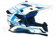 Шлем (кроссовый) ATAKI SC-16 Rift синий/белый глянцевый   S