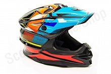 Шлем кроссовый HIZER J6803 (S) #3 BLACK/BLUE