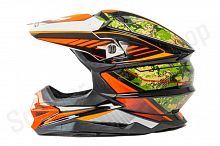 Шлем кроссовый HIZER J6803 #5 (L) BLACK/GREEN/ORANGE