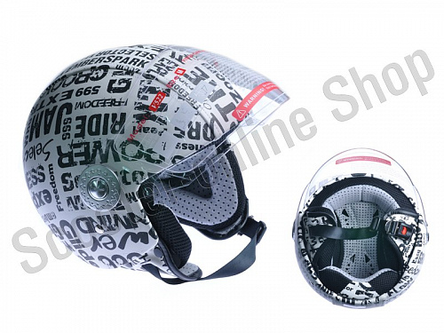 Шлем открытый Can  Шлем Can V 522 Graphity (кожа) р-р L фото фотография 