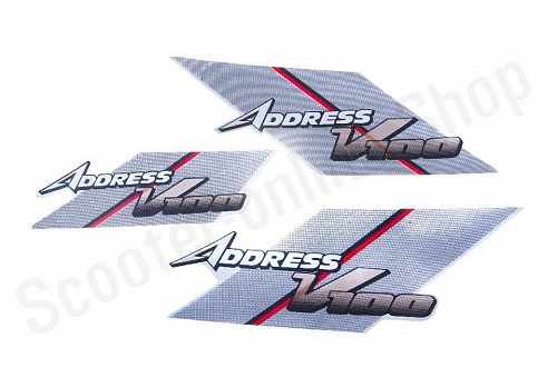 Наклейки Address V 100 0646A 260х120 3шт, красный фото фотография изображение картинка