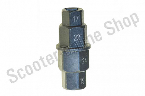 Головка шестигранная для гайки оси пер. колеса (17/19/22/24 мм)  SM-PARTS