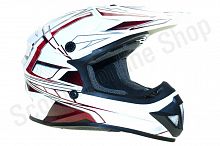 Шлем детский (кроссовый) ATAKI SC-15 Rift красный/белый глянцевый YL