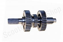 Вал редуктора вторичный 161QMK 200сс с реверсом 39/38T L-175