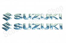 Наклейки SUZUKI 20х6см, 2шт, хром