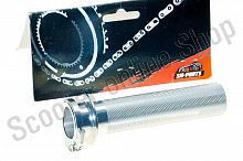 Ручка газа алюминиевая с подшипником Honda CFR250R 04-16, CRF450R 07-16 серебристая SM-PARTS 