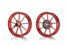 Диски колес пара  DIO ZX AF28/35, TACT AF31  литые, 9 спиц  (пурпурные)