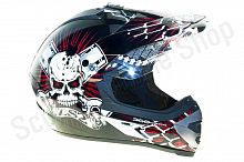 Шлем эндуро LS-2 Skull с визором, XL, красно-черный