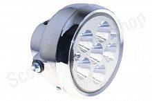 Фара  в сборе Delta, Alpha хром круглая светодиодная LED 6 