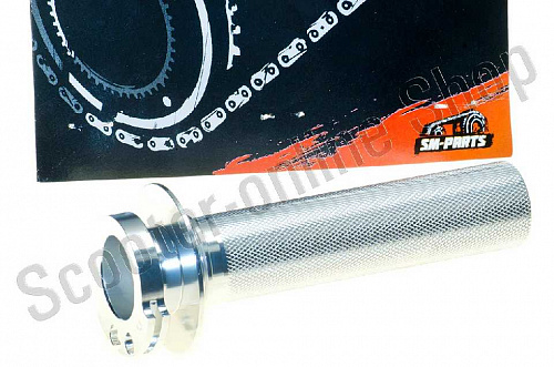 Ручка газа алюминиевая с подшипником SM-PARTS KTM 4T most models 04-15 серебристая фото фотография изображение картинка
