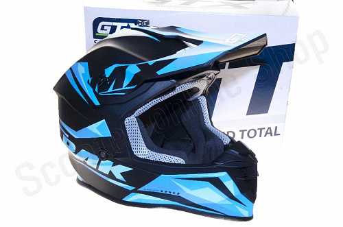 Шлем мото кроссовый GTX 633 (XL) #4 BLACK/BLUE фото фотография изображение картинка