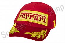 Кепка бейсболка Бейсболка FERRARI красная 100% хлопок