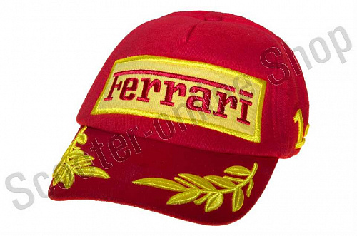 Кепка бейсболка Бейсболка FERRARI красная 100% хлопок фото фотография 
