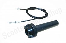 Ручка газа с тросом  Д8 1скор. мопед