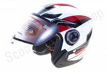 Шлем мото открытый HIZER 219 (L) #1 white/red