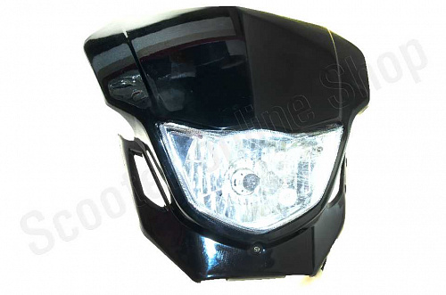 Фара + Обтекатель B-018 кросс черная Фара + Обтекатель B-018 кросс черная