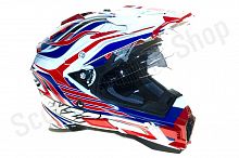 Шлем кроссовый THH TX-27  WHT/RED_BLUE BLADE  60(L)