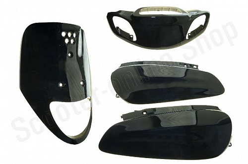 Пластик комплект  черный Yamaha Jog 50 SA01 (нижняя фара) фото фотография изображение картинка