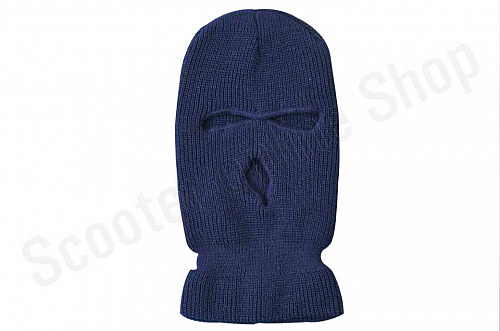 Подшлемник Маска утепленная 3 отверстия синяя фото фотография 