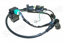 Катушка зажигания CDI YX140 (5 проводов) с колпачком+коммутатор