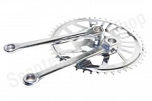 Звезда велосипедная (передняя)   40T   (+2 шатуна L-170мм, под квадрат, серый)    "DS"