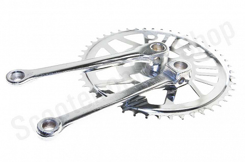 Звезда велосипедная (передняя)   40T   (+2 шатуна L-170мм, под квадрат, серый)    "DS" фото фотография изображение картинка