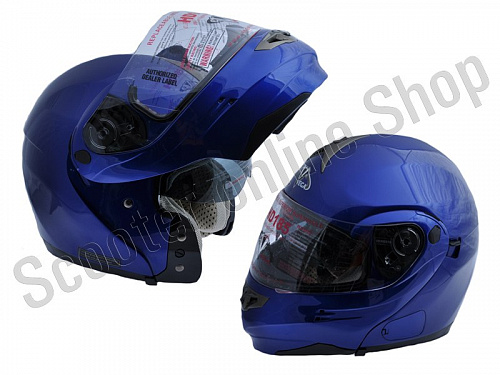 Шлем (модуляр) HD185 Solid синий глянцевый   M Шлем модуляр купить недорого для квадроцикла для снегохода  фото фотография 