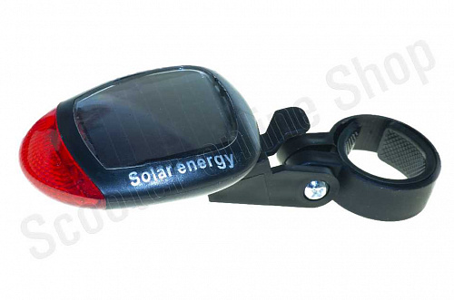 Стоп-сигнал велосипедный 2 RED LED, solar energy, черный  "GJCT" фото фотография изображение картинка
