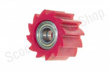 Ролик  цепи  в сборе #2   зубцы  d-10  красный